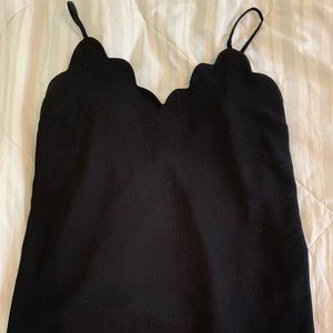 Black ruffled tank top